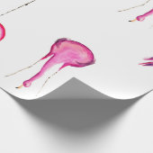 Roze waterverf flamingo naadloos patroon cadeaupapier (Hoek)