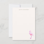 Roze Waterverf Flamingo Note Card Notitiekaartje (Voorkant)