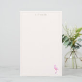 Roze Waterverf Flamingo Notepad Stationery Briefpapier (Staand voorkant)
