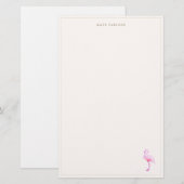 Roze Waterverf Flamingo Notepad Stationery Briefpapier (Voorkant / Achterkant)