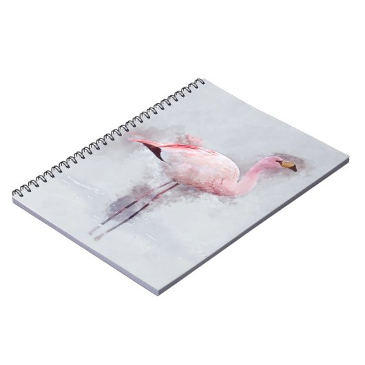 Roze Waterverf Flamingo Notitieboek (Linkerzijde)