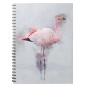 Roze Waterverf Flamingo Notitieboek (Voorkant)