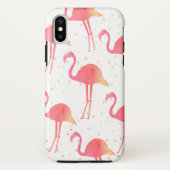 Roze Waterverf Flamingo patroon Gold Sparkles Case-Mate iPhone Case (Achterkant)