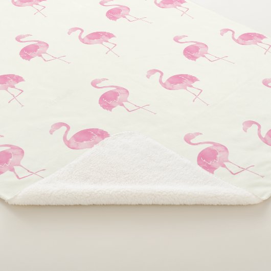 Roze Waterverf Flamingo patroon Sherpa Deken (3/4)