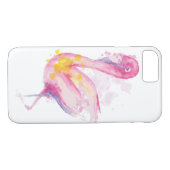 Roze Waterverf Flamingo Phone Case (Achterkant (Horizontaal))