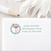 Roze Waterverf Flamingo Return Address Label (Insitu)