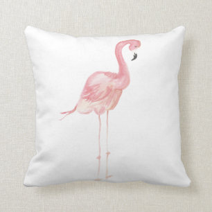 Roze Waterverf Flamingo Sierkussen