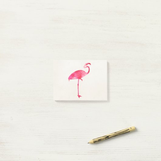 Roze Waterverf Flamingo Silhouette Florida Birds Post-it® Notes (Op bureau)