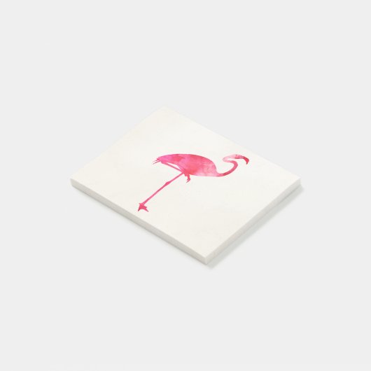 Roze Waterverf Flamingo Silhouette Florida Birds Post-it® Notes (Schuin)