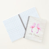 Roze Waterverf Flamingo Spiral Notitieboek (Binnen)