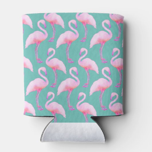Roze Waterverf Flamingo Tissue Paper Blikjeskoeler (Achterkant)