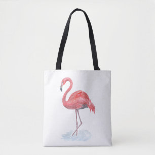 Roze waterverf Flamingo. Tote Bag