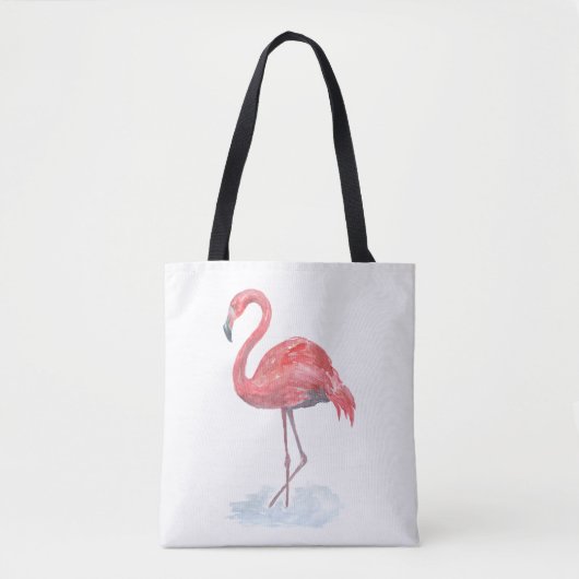 Roze waterverf Flamingo. Tote Bag (Voorkant)
