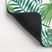 Roze Waterverf Flamingo Tropical Leaf Print Muismat (Hoek)