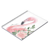 Roze Waterverf Flamingo Tropisch met Jouw naam Notitieboek (Linkerzijde)