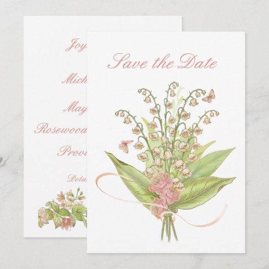 Roze Waterverf Flat Card (Voorkant / Achterkant)