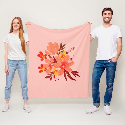 Roze waterverf fleece deken (In situ)