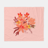 Roze waterverf fleece deken (Voorkant (Horizontaal))