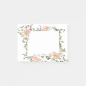 Roze waterverf flora gepersonaliseerd post-it® notes (Voorkant)
