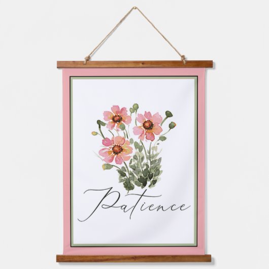 roze waterverf floraal hangend wandkleed (Voorkant)