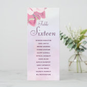 Roze Waterverf Floral 12 Names Table Place Kaarten (Staand voorkant)