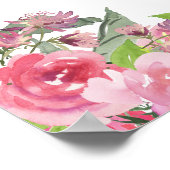 Roze Waterverf Floral 13-Tabel Zitkuur Poster (Hoek)
