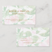  roze Waterverf Floral Aanbevelingskaartje (Voorkant / Achterkant)