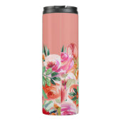 Roze Waterverf Floral Aangepaste Bridesmaid Naam Thermosbeker (Achterkant)