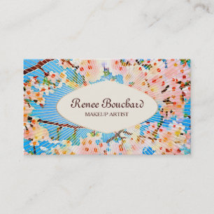 Roze Waterverf  Floral Art Visitekaartje