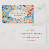 Roze Waterverf  Floral Art Visitekaartje (Voorkant / Achterkant)