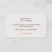 Roze Waterverf  Floral Art Visitekaartje (Achterkant)