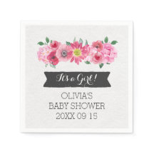 Roze  Waterverf Floral Baby shower