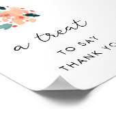 Roze Waterverf Floral Baby shower Tafelteken Poster (Hoek)