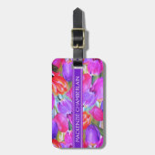 ROZE Waterverf Floral Bagagelabel (Voorkant verticaal)