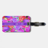 ROZE Waterverf Floral Bagagelabel (Achterkant horizontaal)