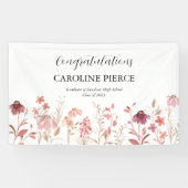 Roze Waterverf Floral Banner (Horizontaal)