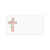 Roze Waterverf Floral Baptism of Christening Etiket (Voorkant)