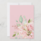 Roze Waterverf Floral Birthday Party Kaart (Achterkant)