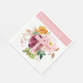 Roze Waterverf Floral Blessed Servet (Hoek)