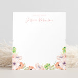 Roze Waterverf Floral Boho op persoonlijke titel Notitieblok<br><div class="desc">Creëer uw eigen gepersonaliseerde roze waterverf florale blocnote met uw aangepaste naam.</div>