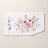 Roze Waterverf Floral Bouquet - Gepersonaliseerd Handdoek (Handdoek)