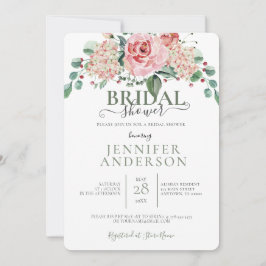 Roze Waterverf Floral Bouquet Vrijgezellenfeest In Kaart