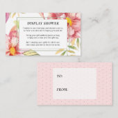 Roze Waterverf Floral | Bridal Display Shower Informatiekaartje (Voorkant / Achterkant)