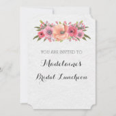 Roze Waterverf Floral Bridal Lunch Uitnodigingen (Voorkant)
