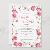 Roze Waterverf Floral Bridal Shower Kaart (Voorkant)