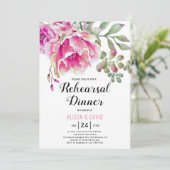 Roze waterverf floral bruiloft repetitief diner kaart (Staand voorkant)