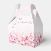 Roze Waterverf Floral Butterfly Girl Baby shower Bedankdoosjes (Achterkant)