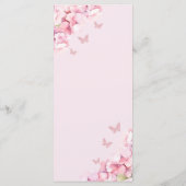 Roze Waterverf Floral Butterfly Girl Baby shower Menu (Achterkant)
