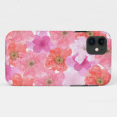  roze Waterverf Floral Case-Mate iPhone Case (Achterkant (horizontaal))
