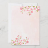 Roze Waterverf Floral Cherry Blossom Wedding Save The Date (Achterkant)